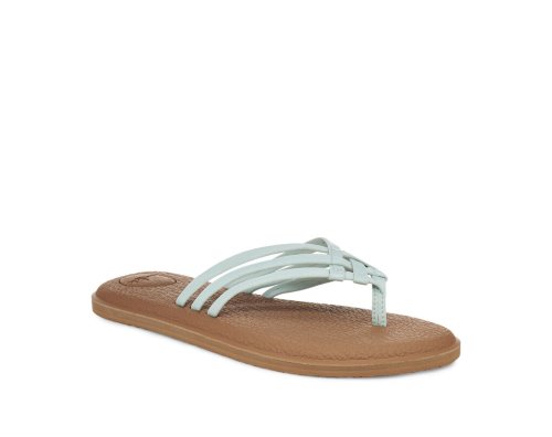 Sanuk Yoga Salty - Sanuk Flip Flops Womens Brown / Light Blue - Philippines WOASDQ173